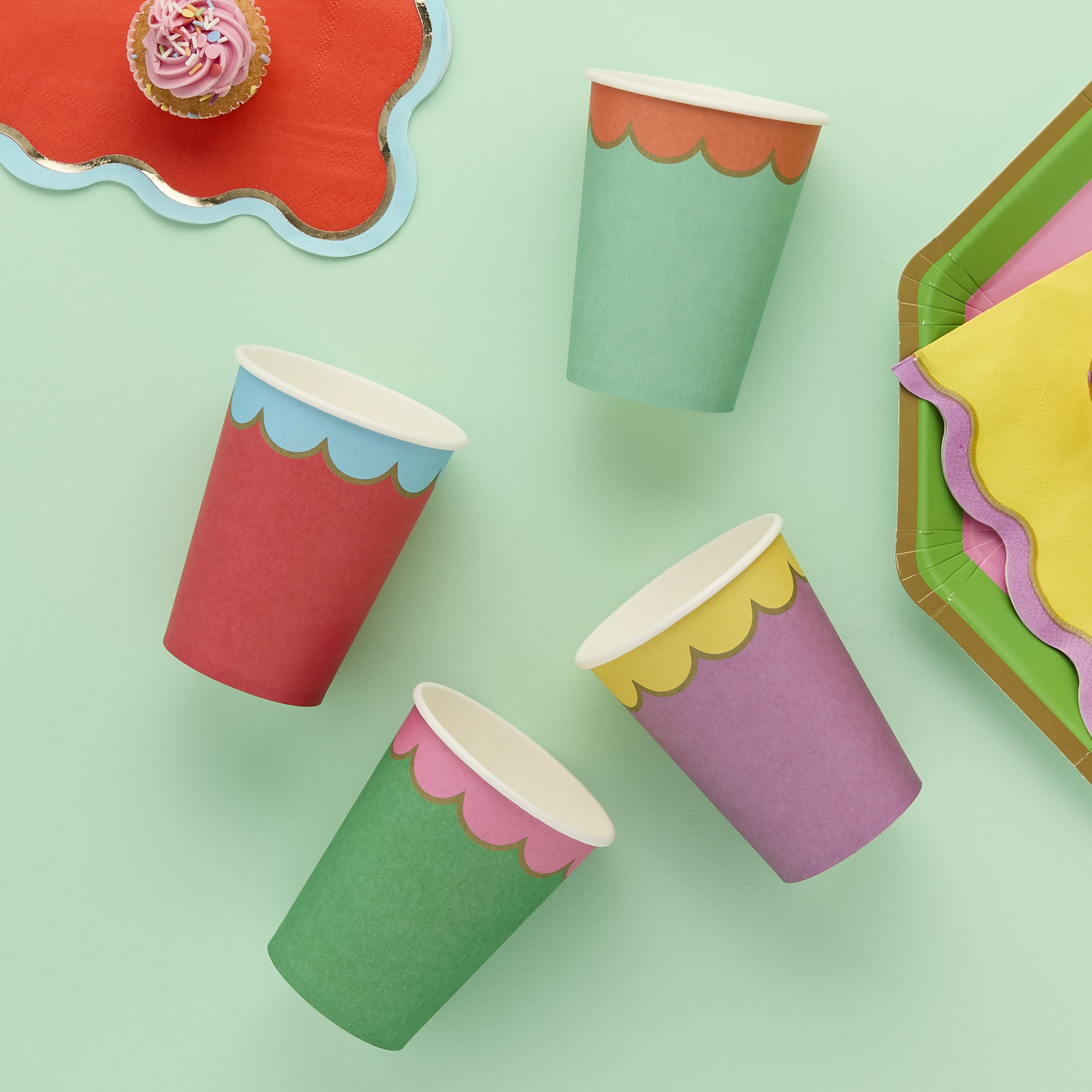 Premium Brights Paper Cups - Pack of 8