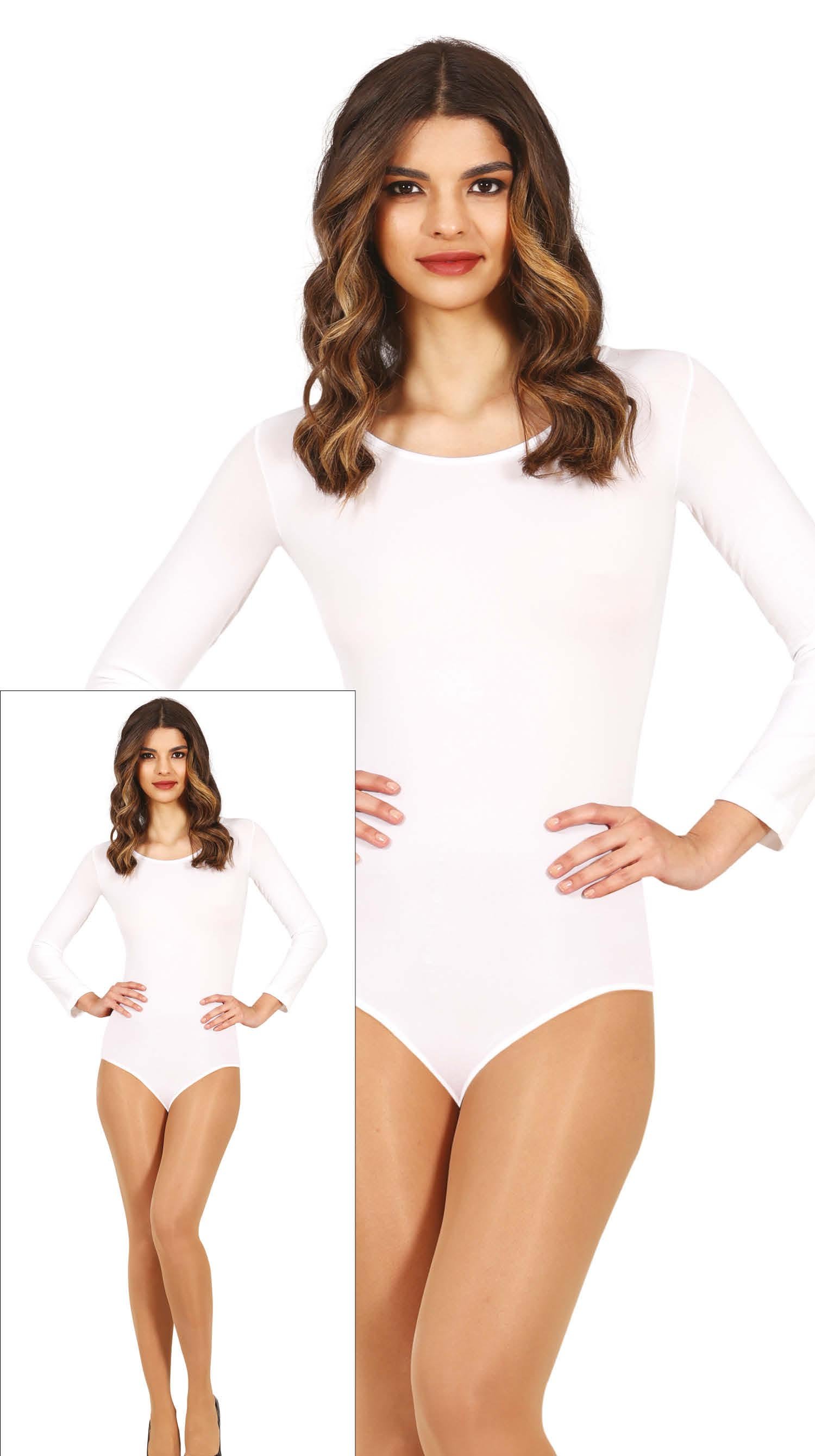 Long Sleeve White Leotard Adult 42-44 (L)