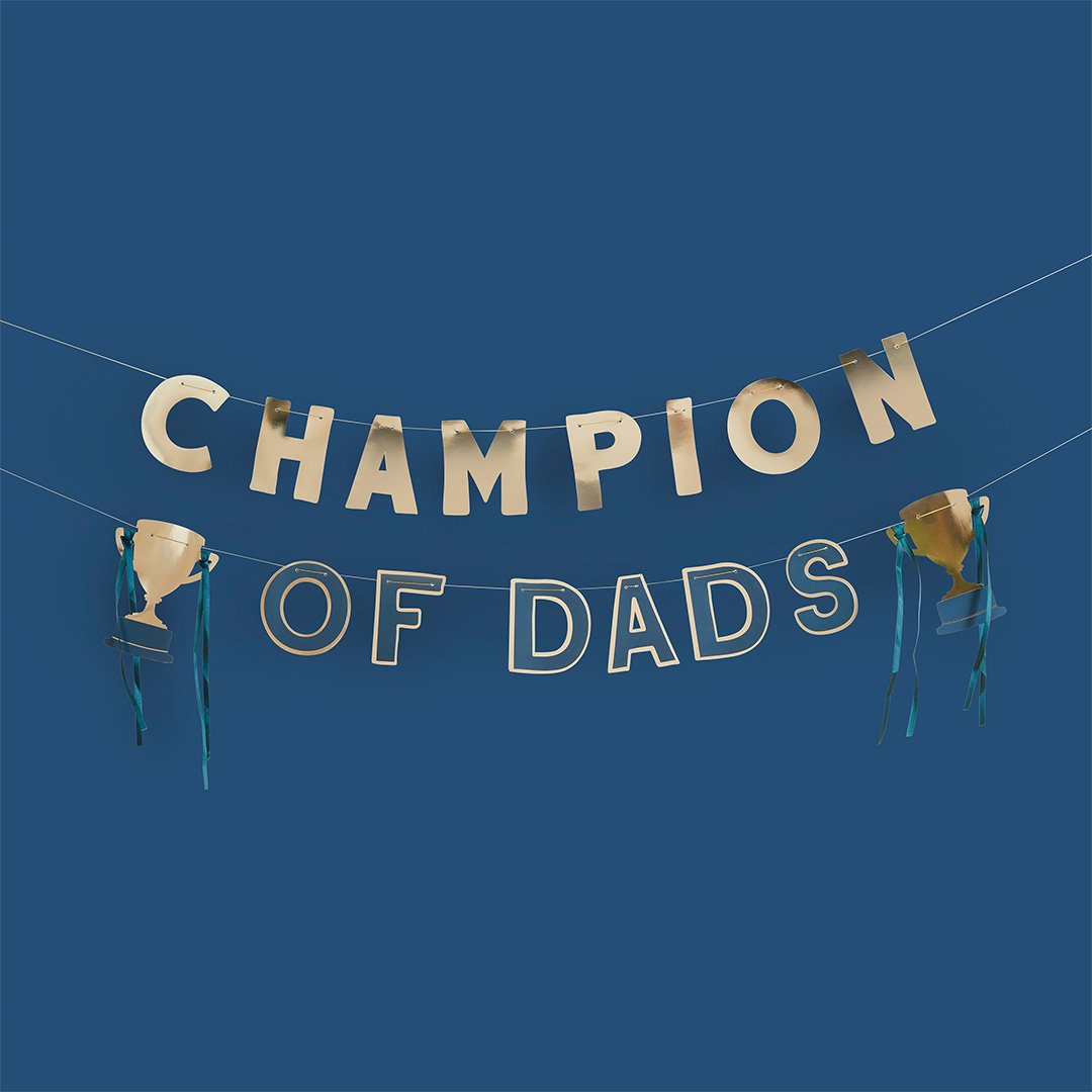 Gold 'Champion Of Dad's' Card Banner x2 2m